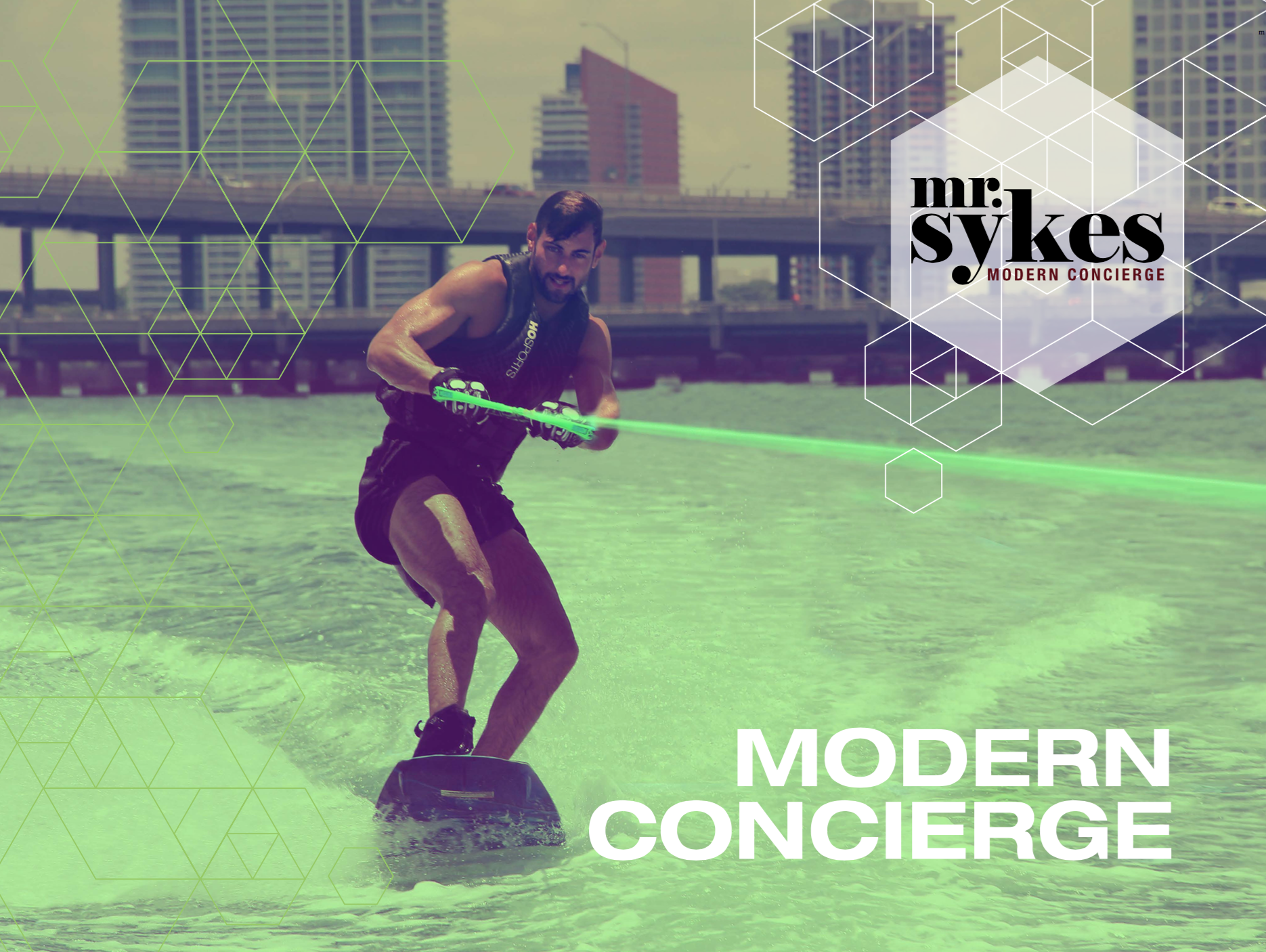 Cover image from first brochure for The Modern Concierge featuring Berliin based DJ Tom Peters / Kevinfunkt