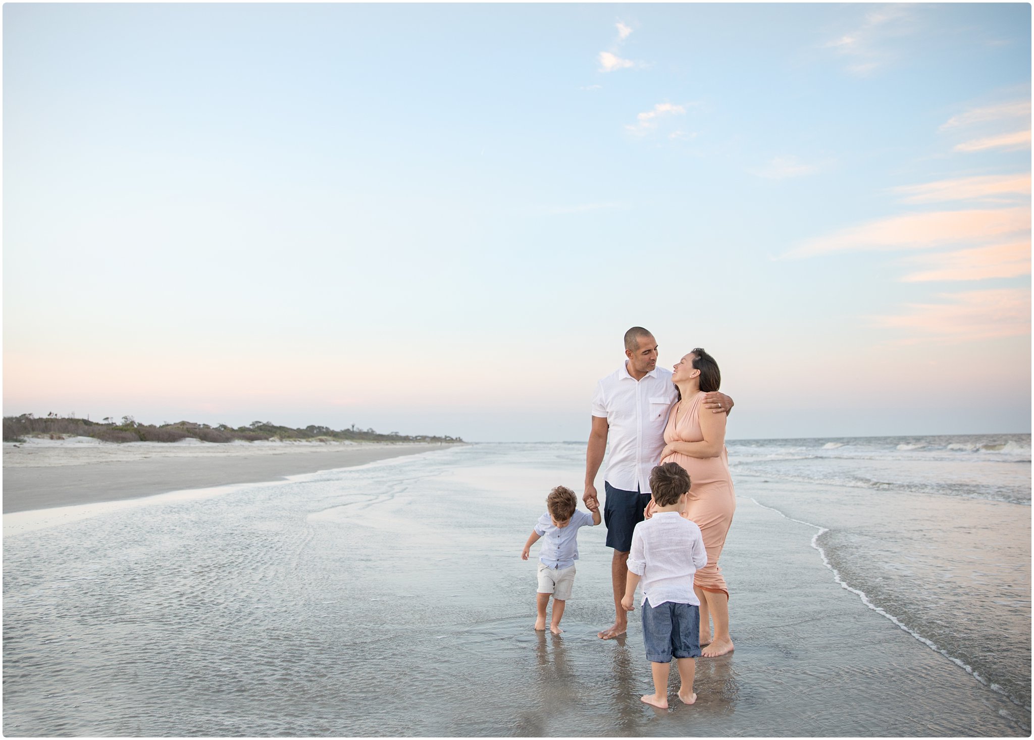Beautiful Sunset Beach Maternity Session In Jekyll Island Candace Hires Photography