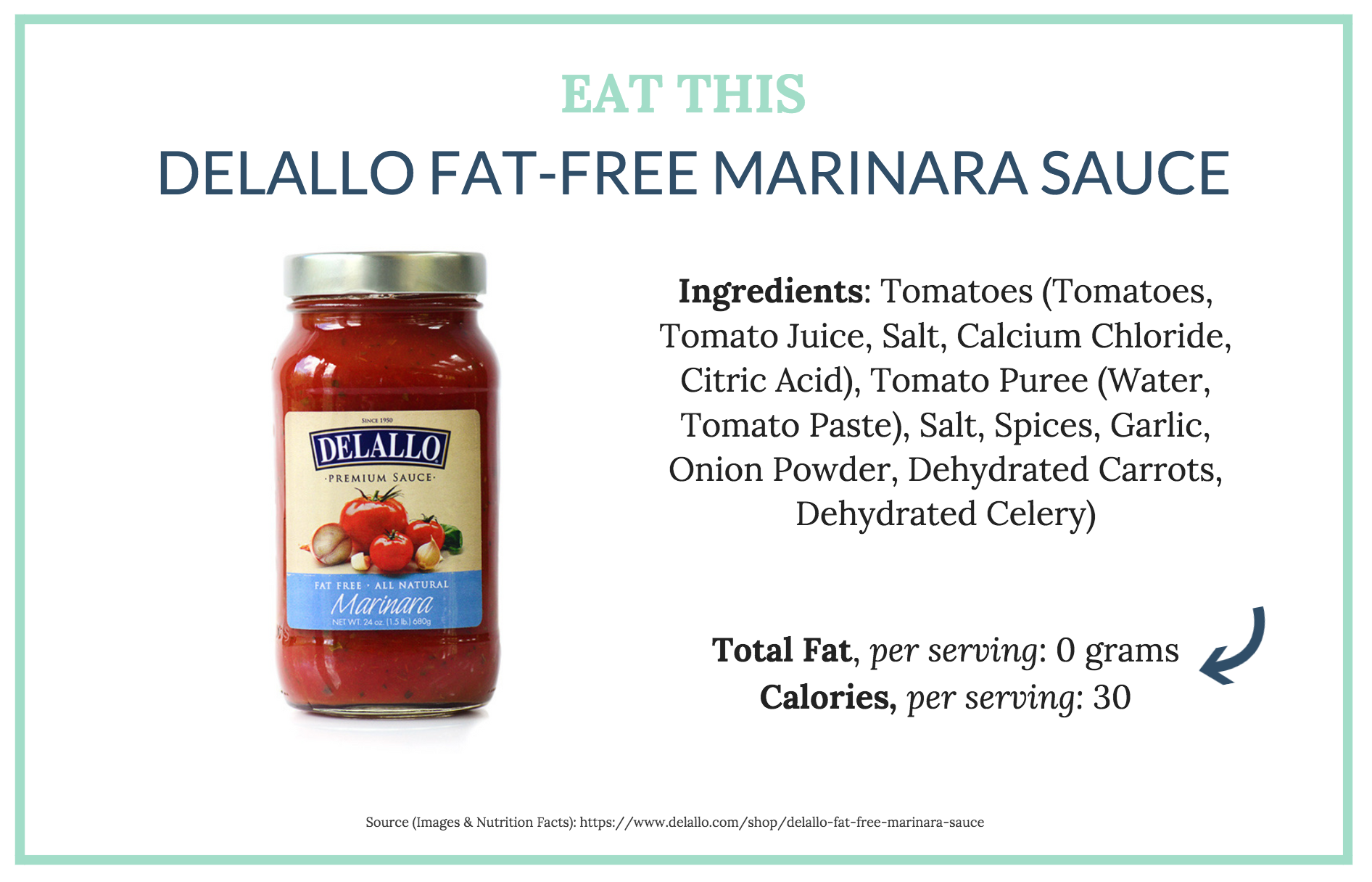 What makes this fat-free? No oil! As you may know, tomatoes are naturally fat-free. If there is fat in a pasta sauce, it’s mostly from cheese and/Or added oil.