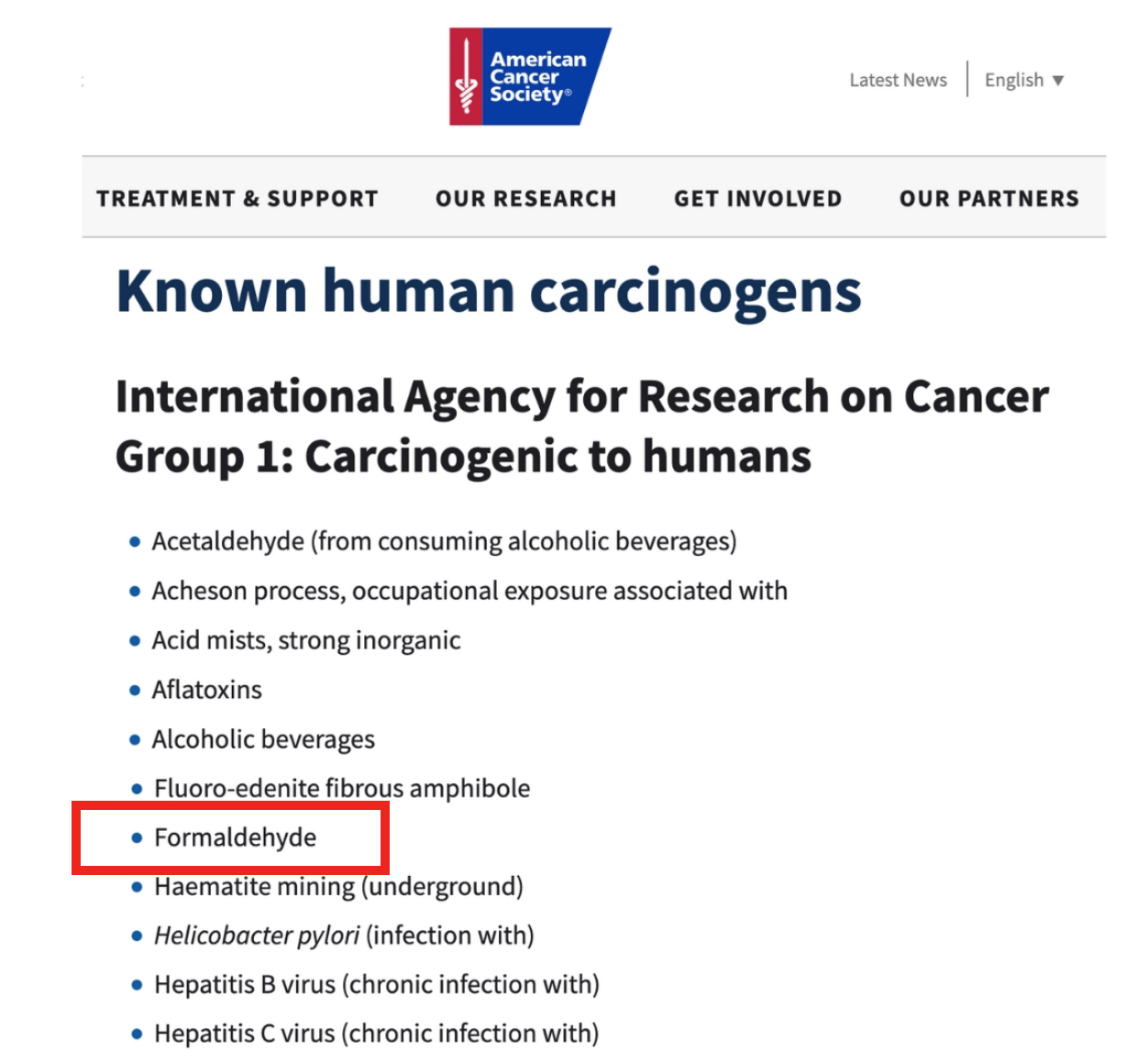 Known Human Carcinogens | Wholesome LLC