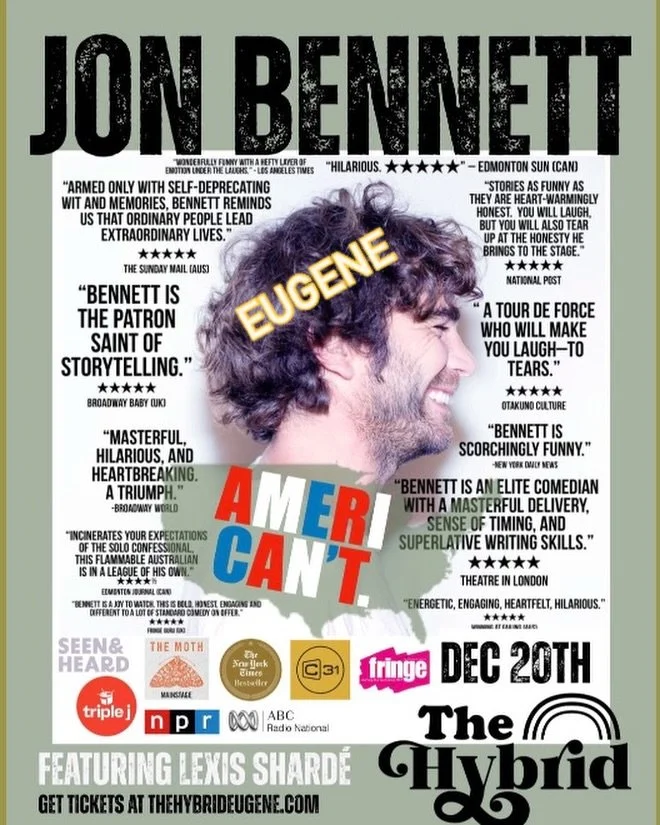 Hey @eugeneoregon LOOK! Dec 20 @thehybridgallery with @lextellsjokes Tix in bio! 

#eugene #eugeneoregon