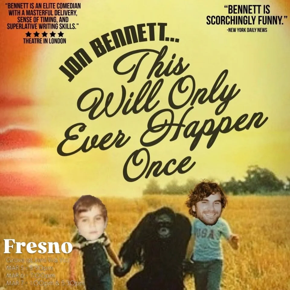 Hey @rogue.fresno LOOK AT THIS! 

Do you like animals?! Do you like seeing animals? Then this show is for you!

A hilarious and moving show by world-renowned Aussie comedian Jon Bennett (Fire in the Meth Lab, Pretending Things are a C*ck, AMERICAN&rs
