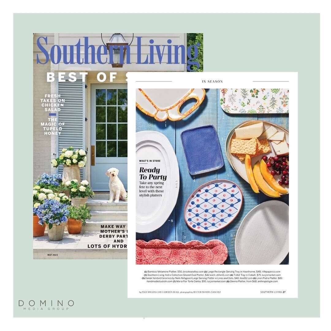 It&rsquo;s al fresco season! It&rsquo;s time to upgrade your entertaining arsenal with @southernlivingmag approved serving platters from @brookeandlou and @lucys_market. #thatsdomino #dominopress