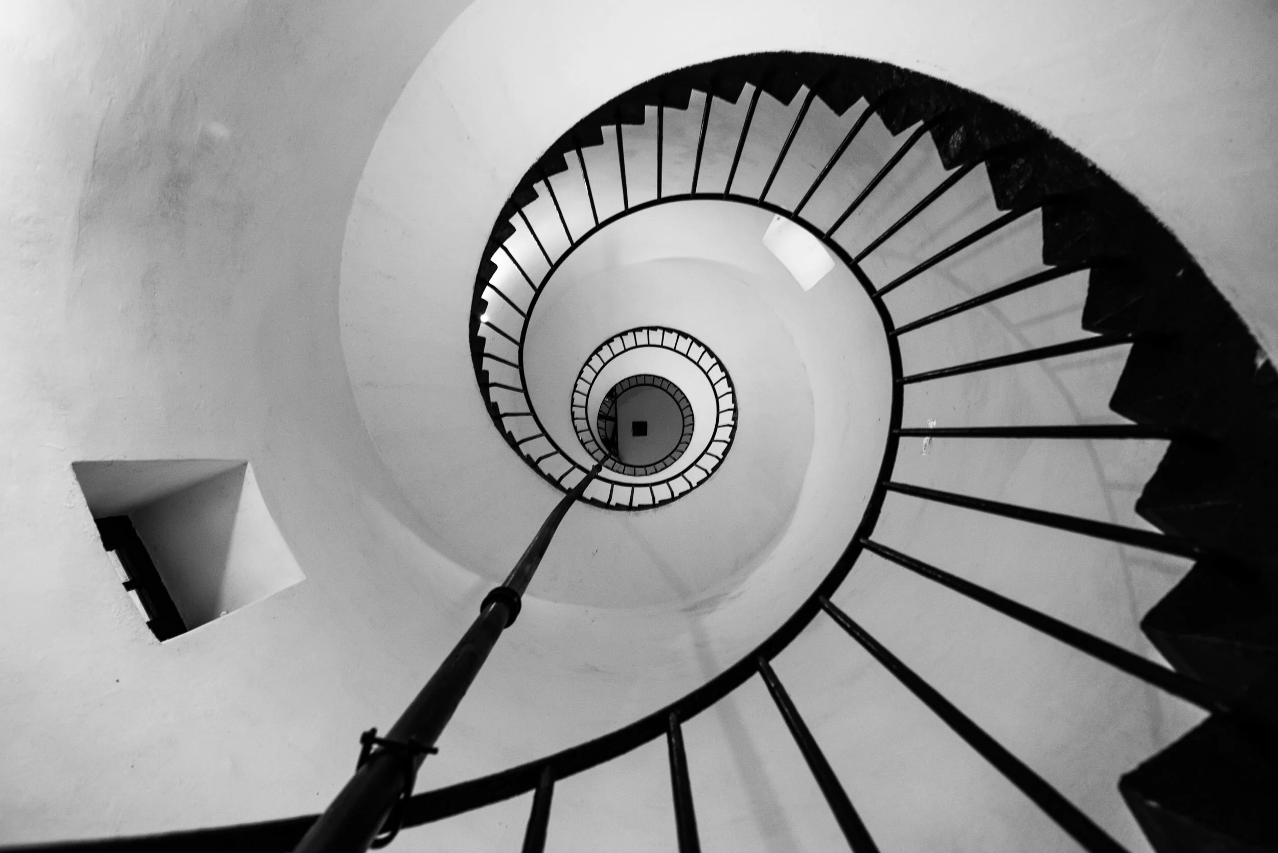 16 spiral inside a lighthouse that is very mesmerizing in Uruguay latin america black and white abstract urban architecture photography_.jpg