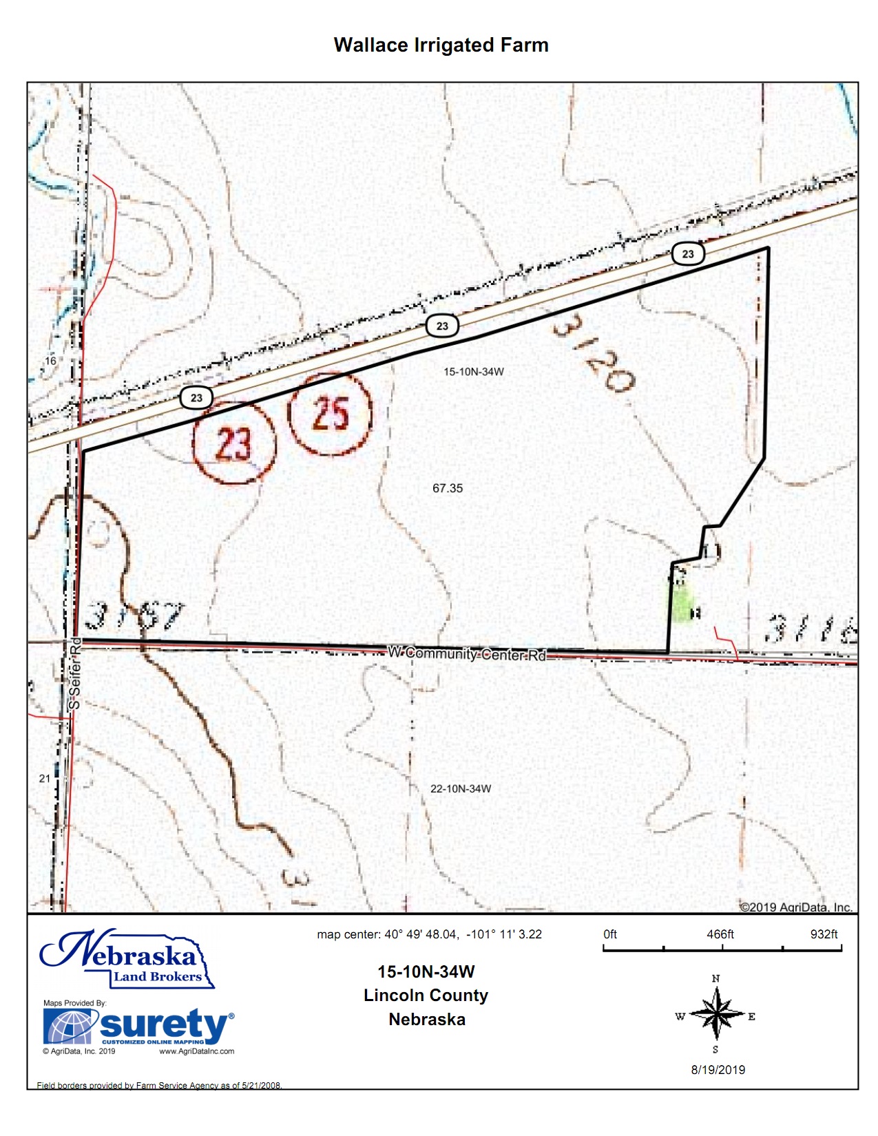 WALLACE FARMS AUCTION! Parcel 1 Pivot Irrigated Farm — Nebraska Land