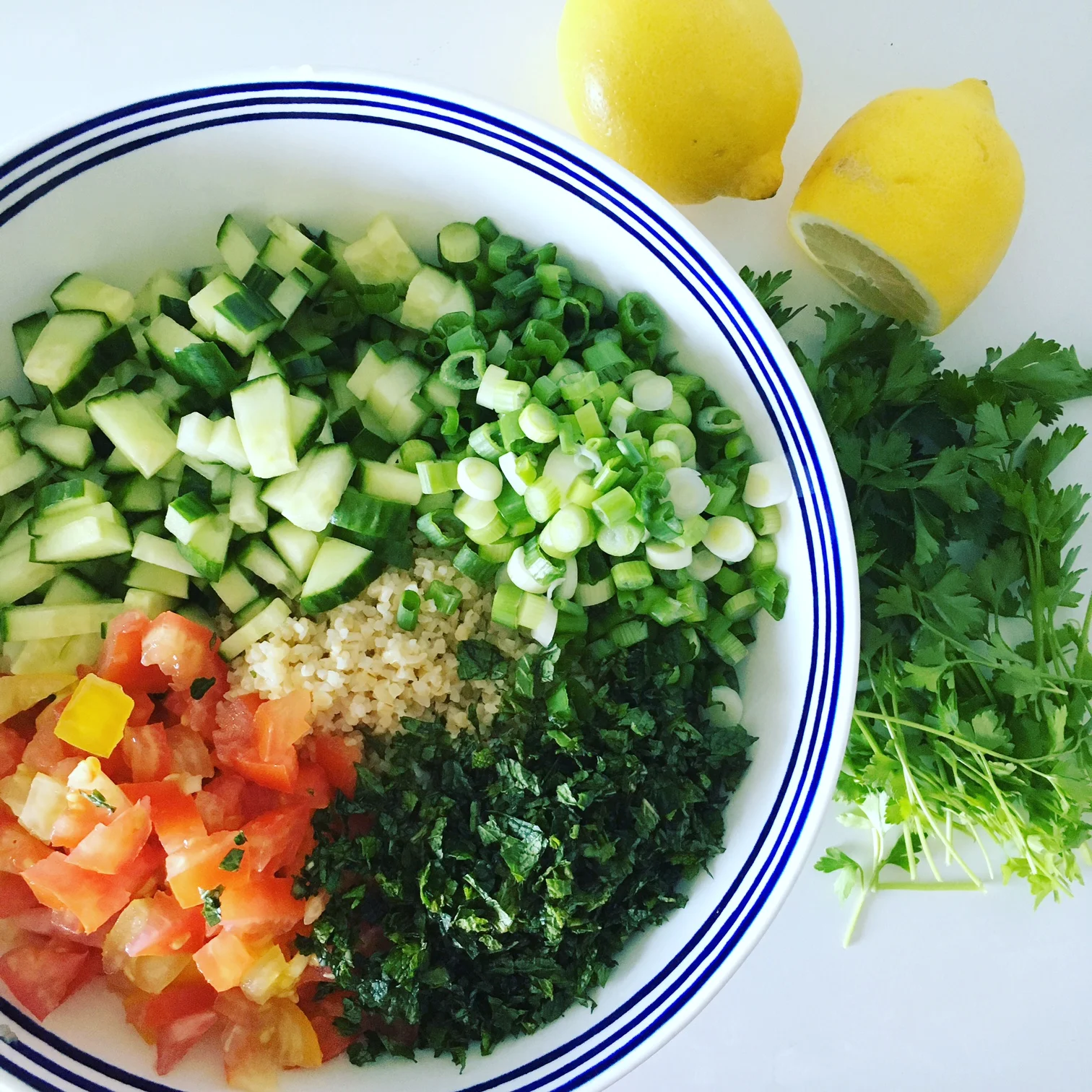 Tabouleh in the making