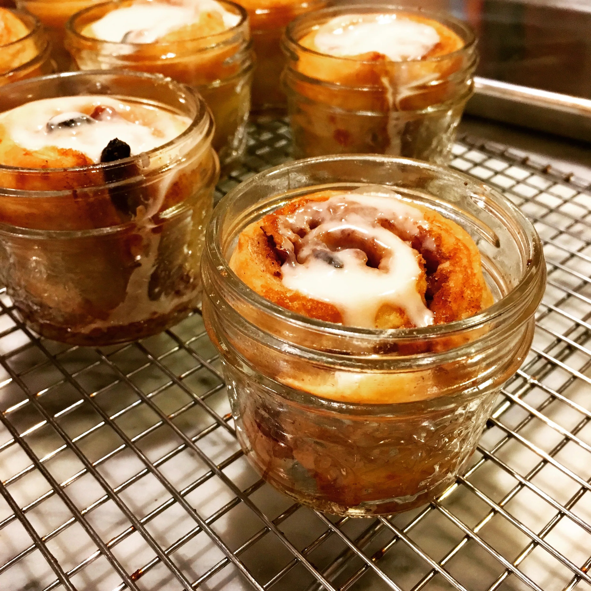 Cinnamon Buns Baked into our Mini Mason Jars