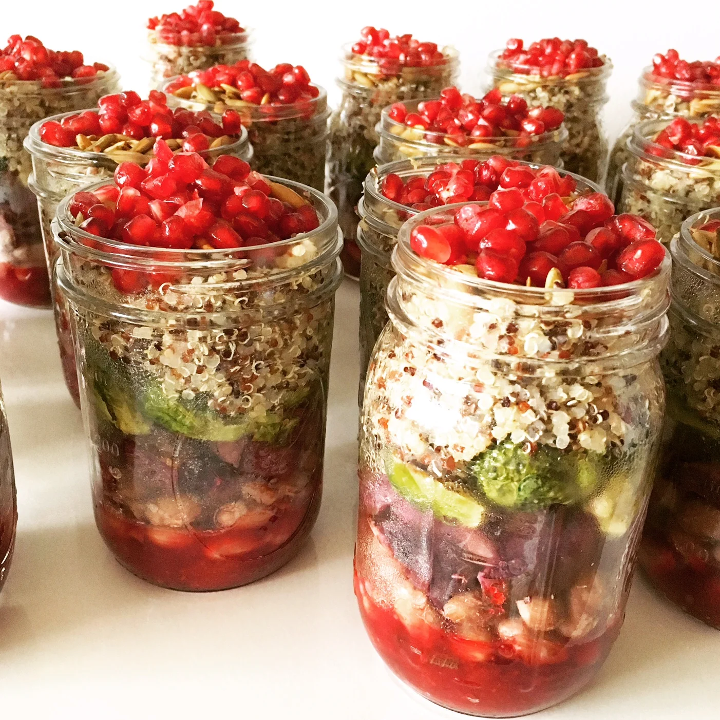 Holiday Harvest Jars Topped with Pomegranate Seeds!