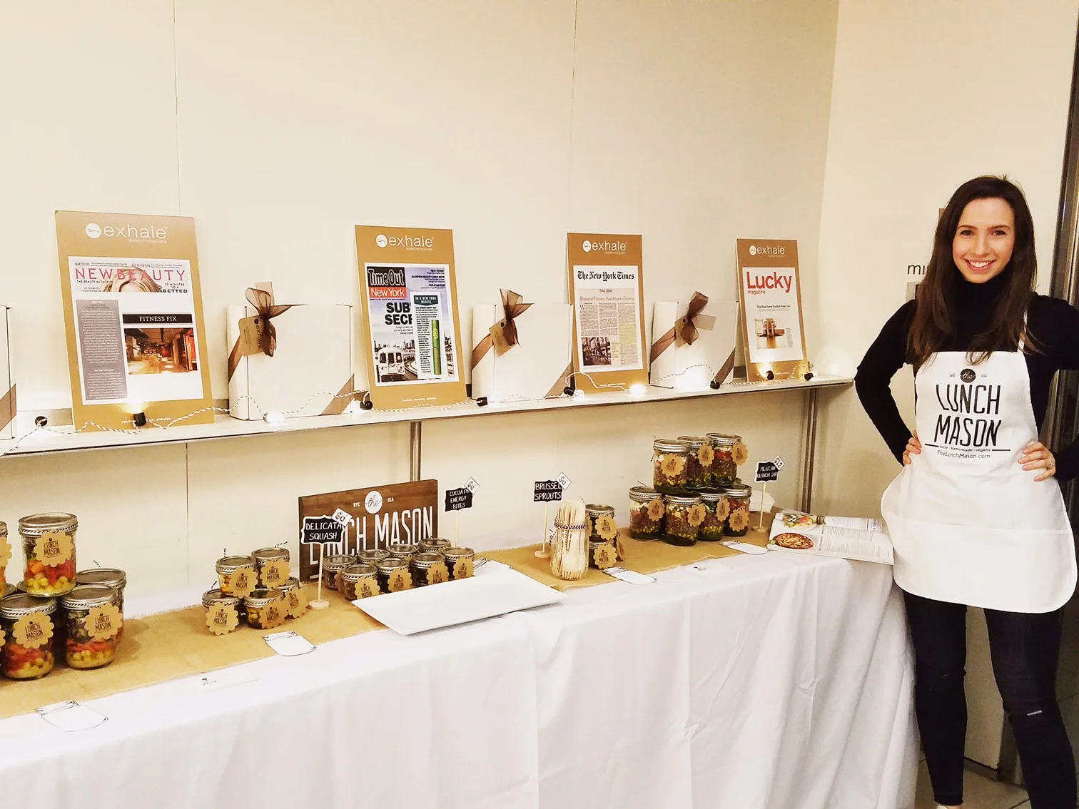 The Lunch Mason booth at Exhale Spa!