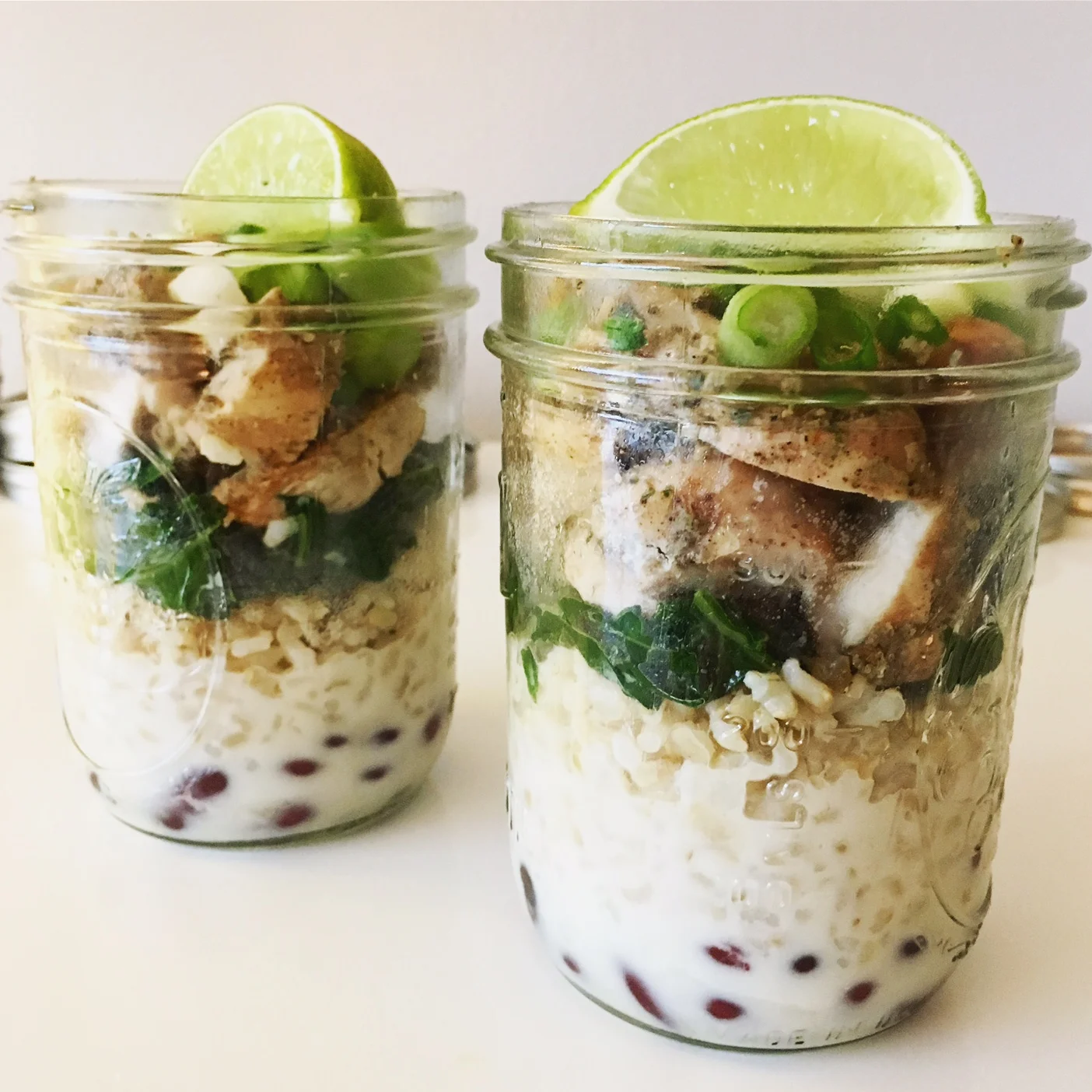 Island Jar! Coconut rice, Jerk Chicken & kale