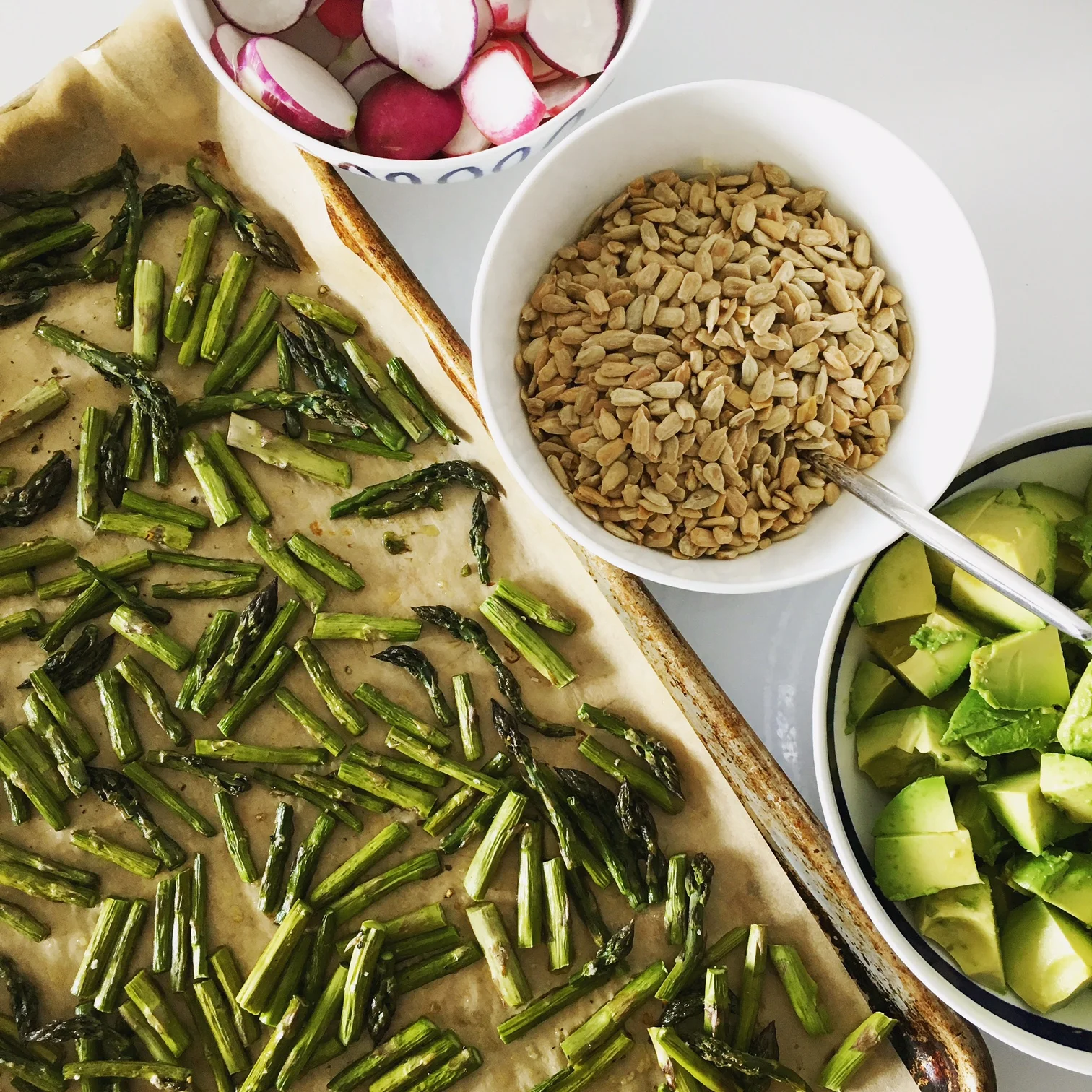 Spring Cobb Salad in the Making