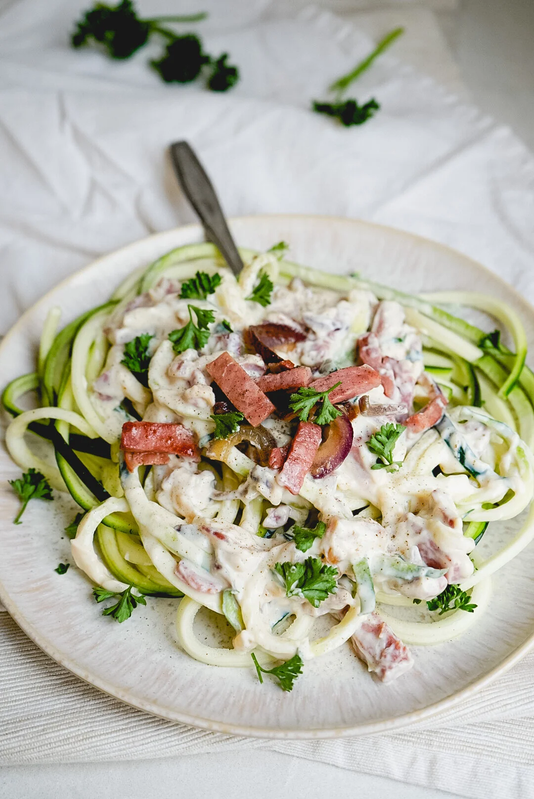 Creamy low-carb pasta