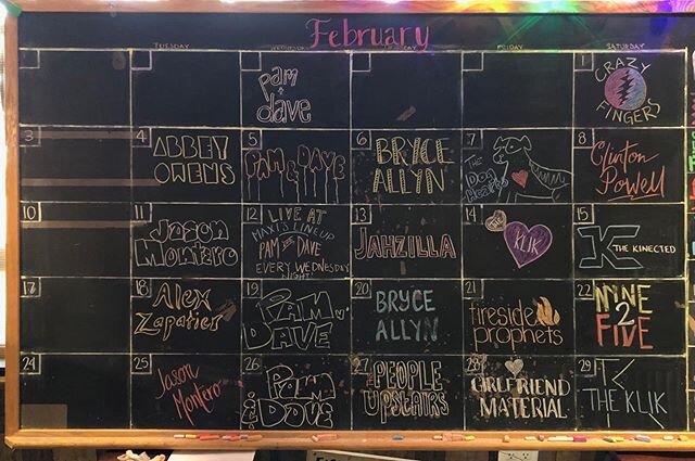 February Music at Maxi&rsquo;s Lineup!