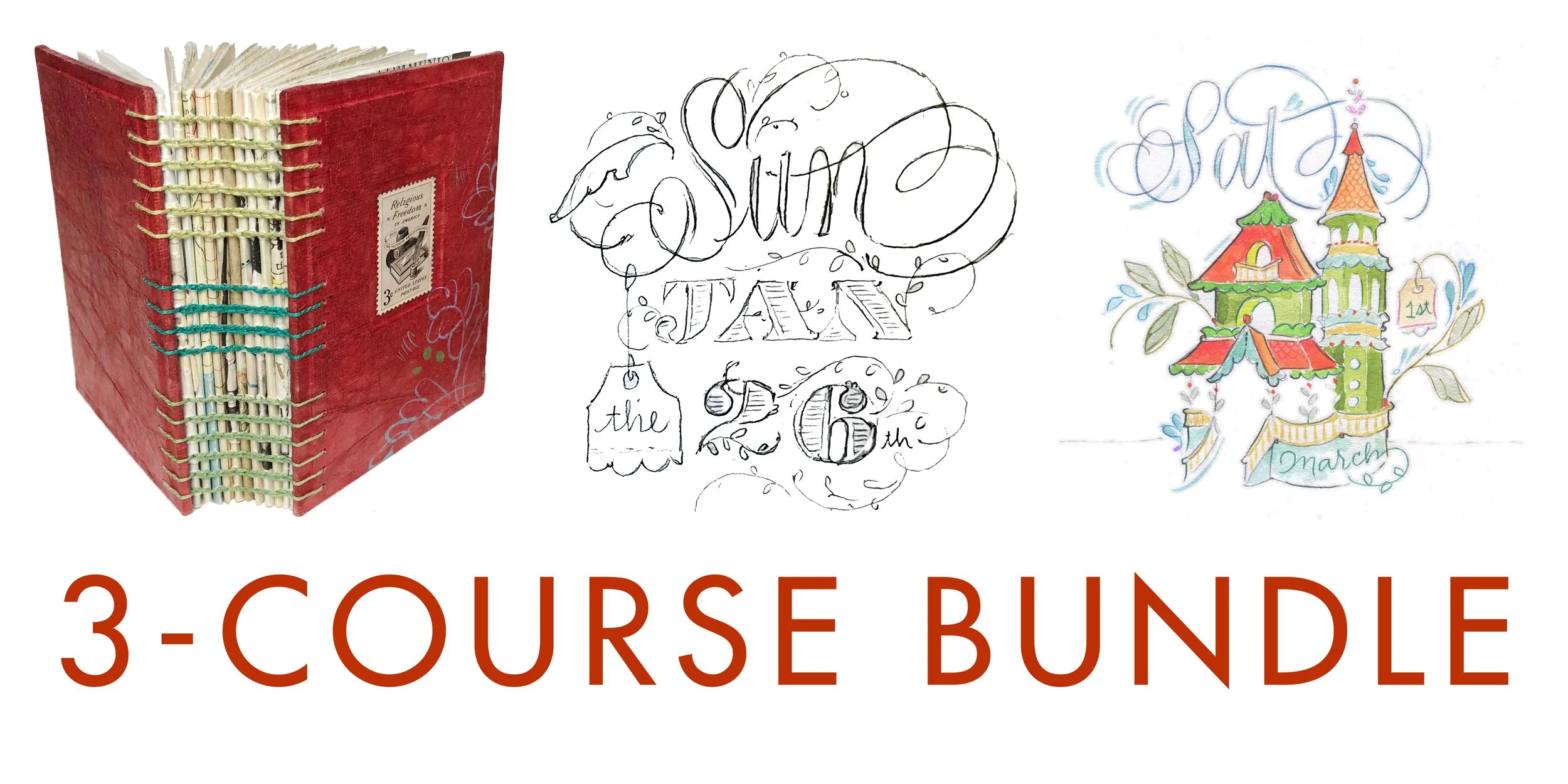 📚📝🏠 3-Course Bundle: Live Coptic, Mini BODONI, Spaces for Living Wed PM
