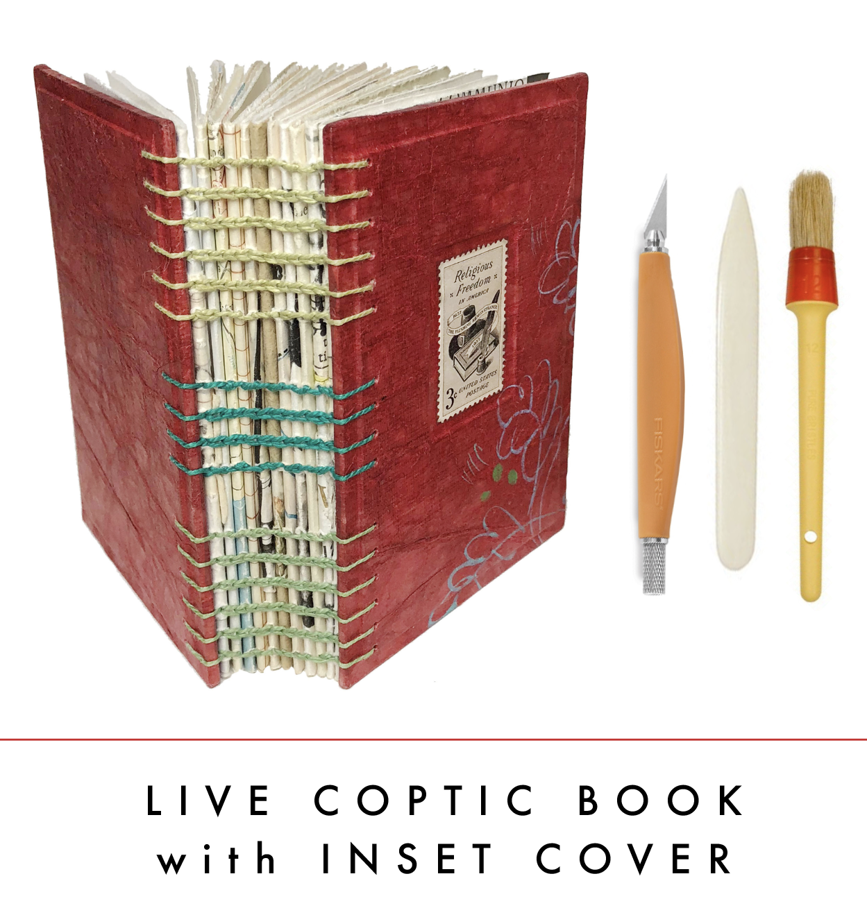 📚 Live Coptic Stitch w/ Inset Window Covers Wed PM