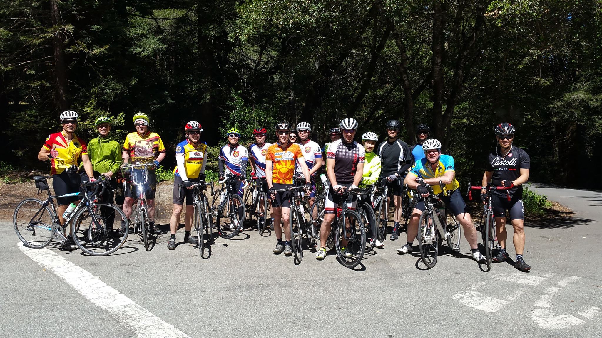 Group photo on top of La Honda Pass