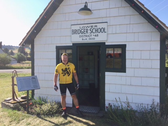John Murphy at Lower Bridger School - an old one room school house along Bridger Canyon Road into Bozeman.