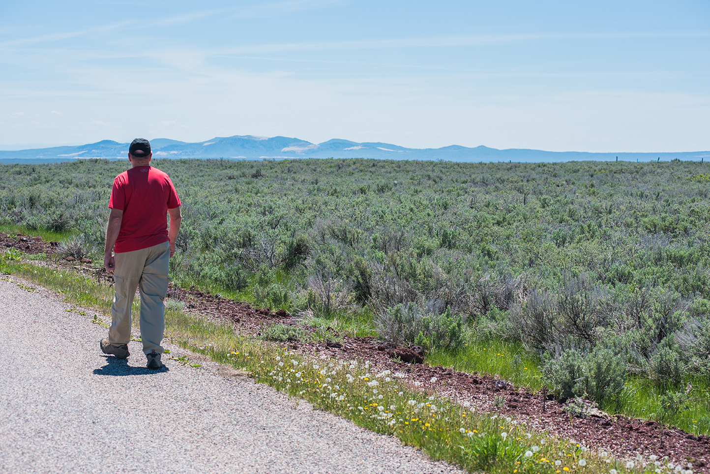 Site Coordinator Rob walking on the Red road