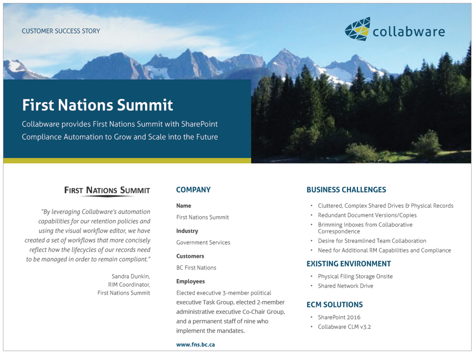 Collabware CLM Automated Workflows First Nations Summit Case Study