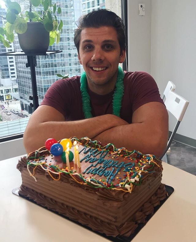 For his birthday, Ivan selected the chocolate cake and used a pretty creative (if slightly less effective) method to try and put the candles out. 🎂

#collabculture #itsyourbirthday #chocolatecake #welovecake #officelife #workculture