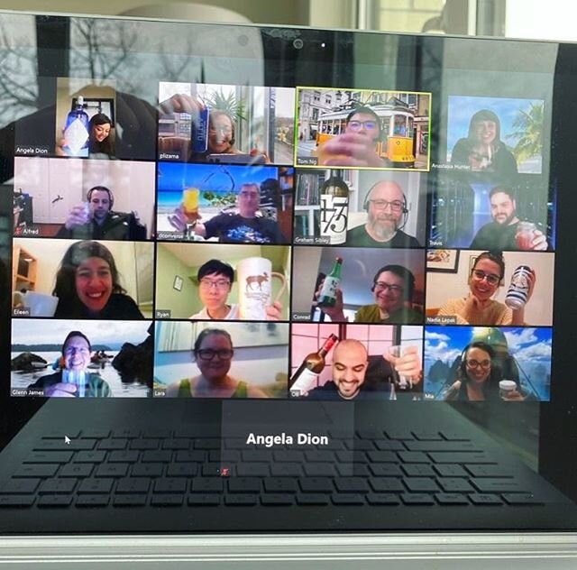 Cheers to the weekend. 🍻 Working remotely doesn&rsquo;t mean disconnecting! The @collabware team hopped on @zoom_video_communications for a virtual #happyhour. Have a happy and safe weekend in, everyone!