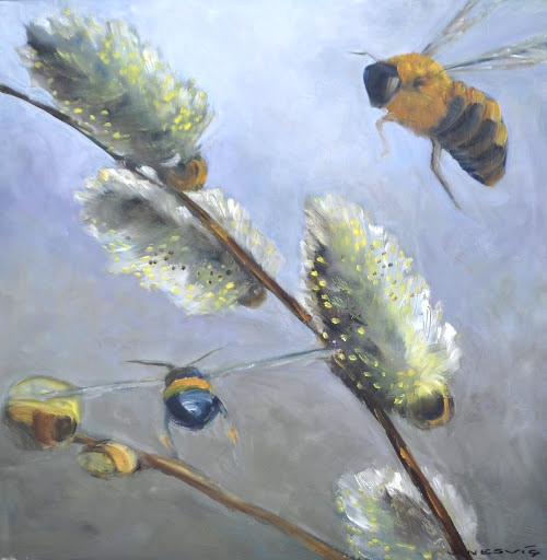 Bees and Pussy Willow