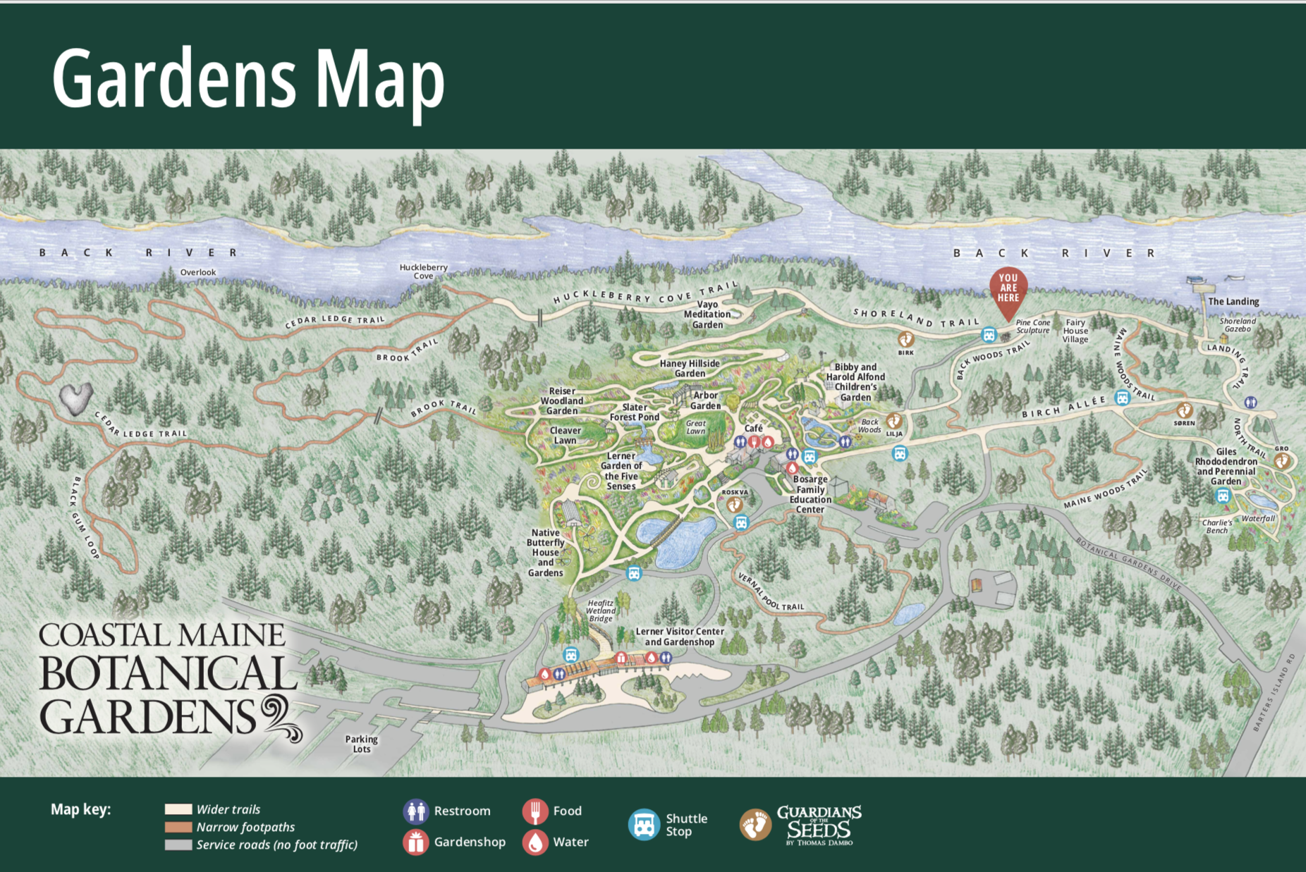 You are Here Maps for Coastal Maine Botanical Gardens