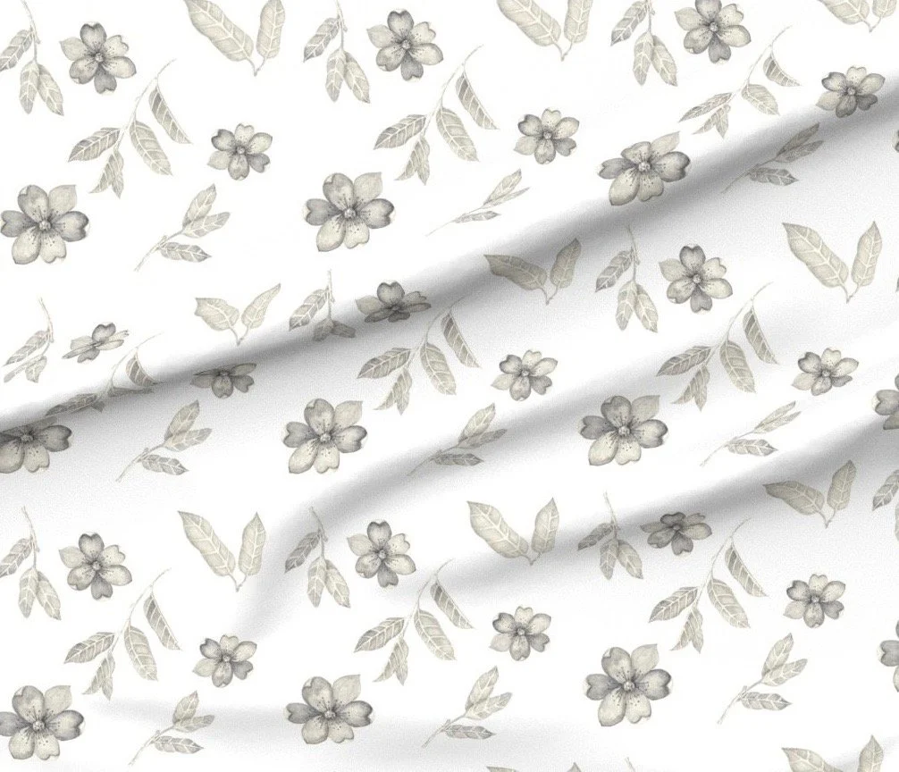 Quiet Garden-Neutral Wildflower Floral
