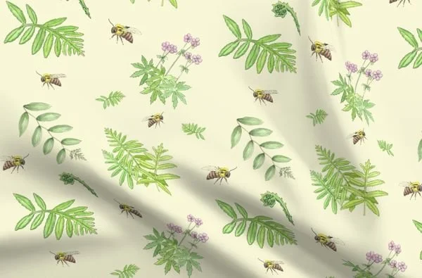 Fiddlehead Fern &amp; Bees