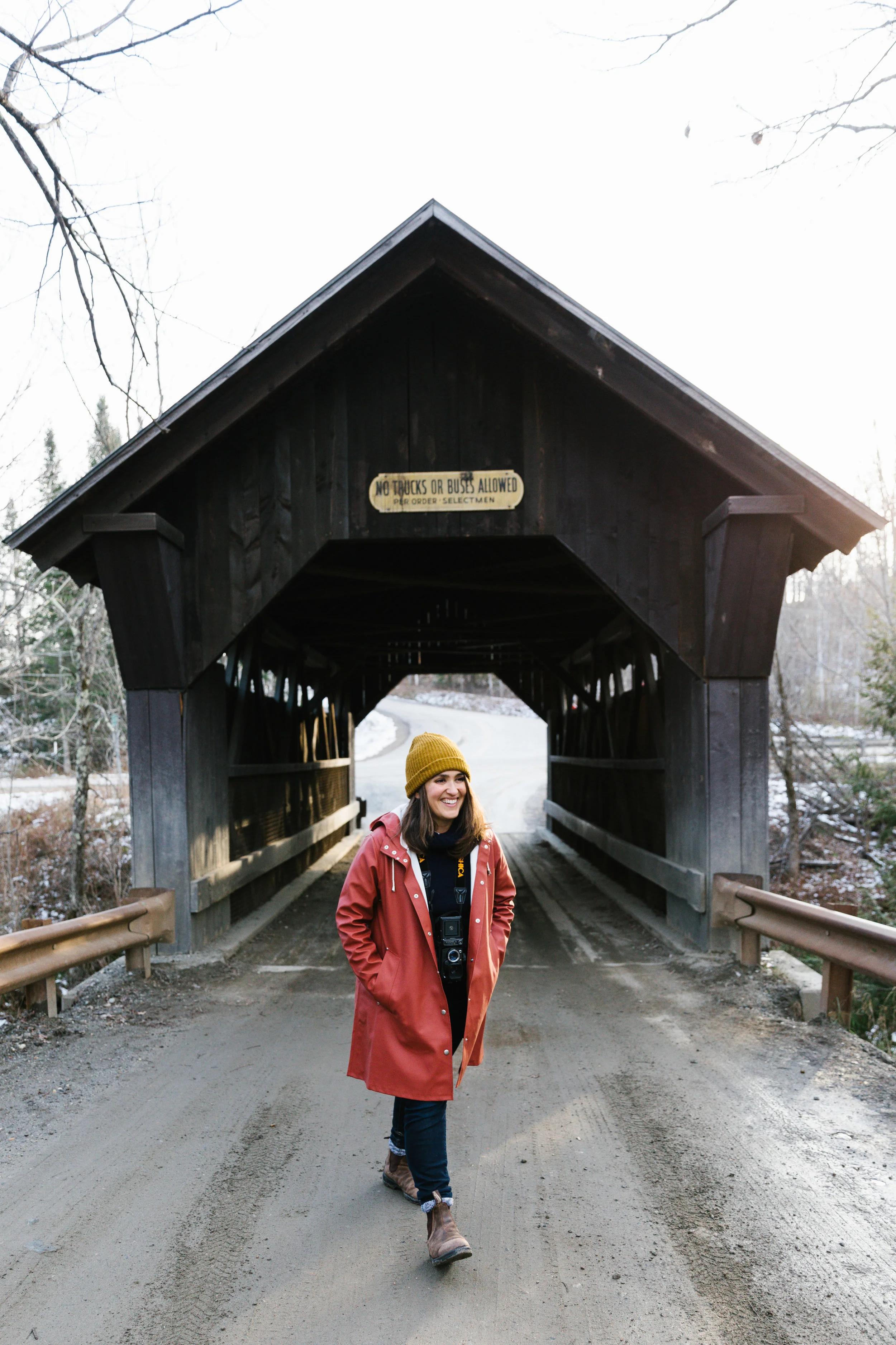 Cheesin’ at the Goldbrook Covered Bridge