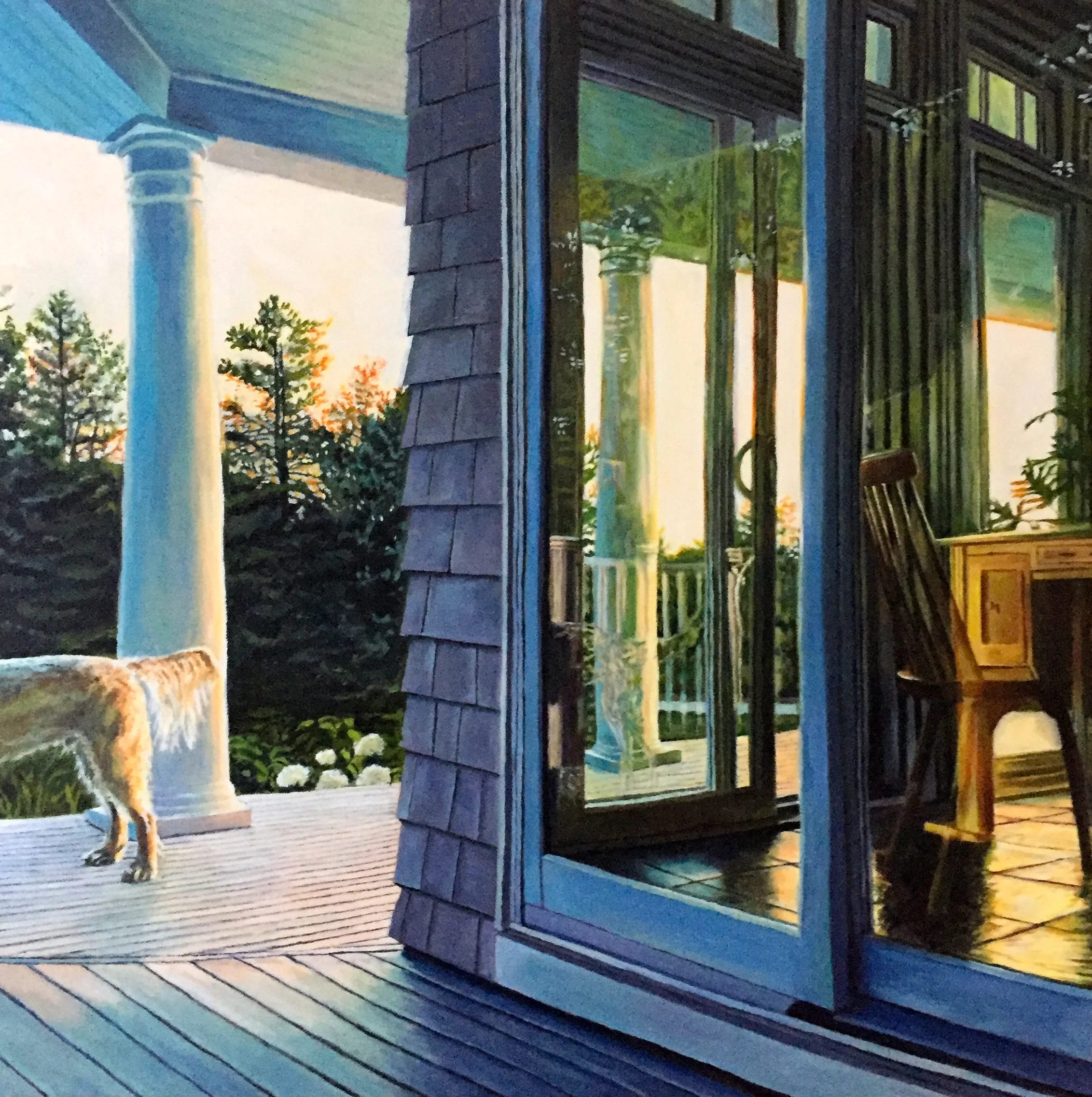 "Reflections of a Setter" 20 by 20 inches, oil on canvas, SOLD
