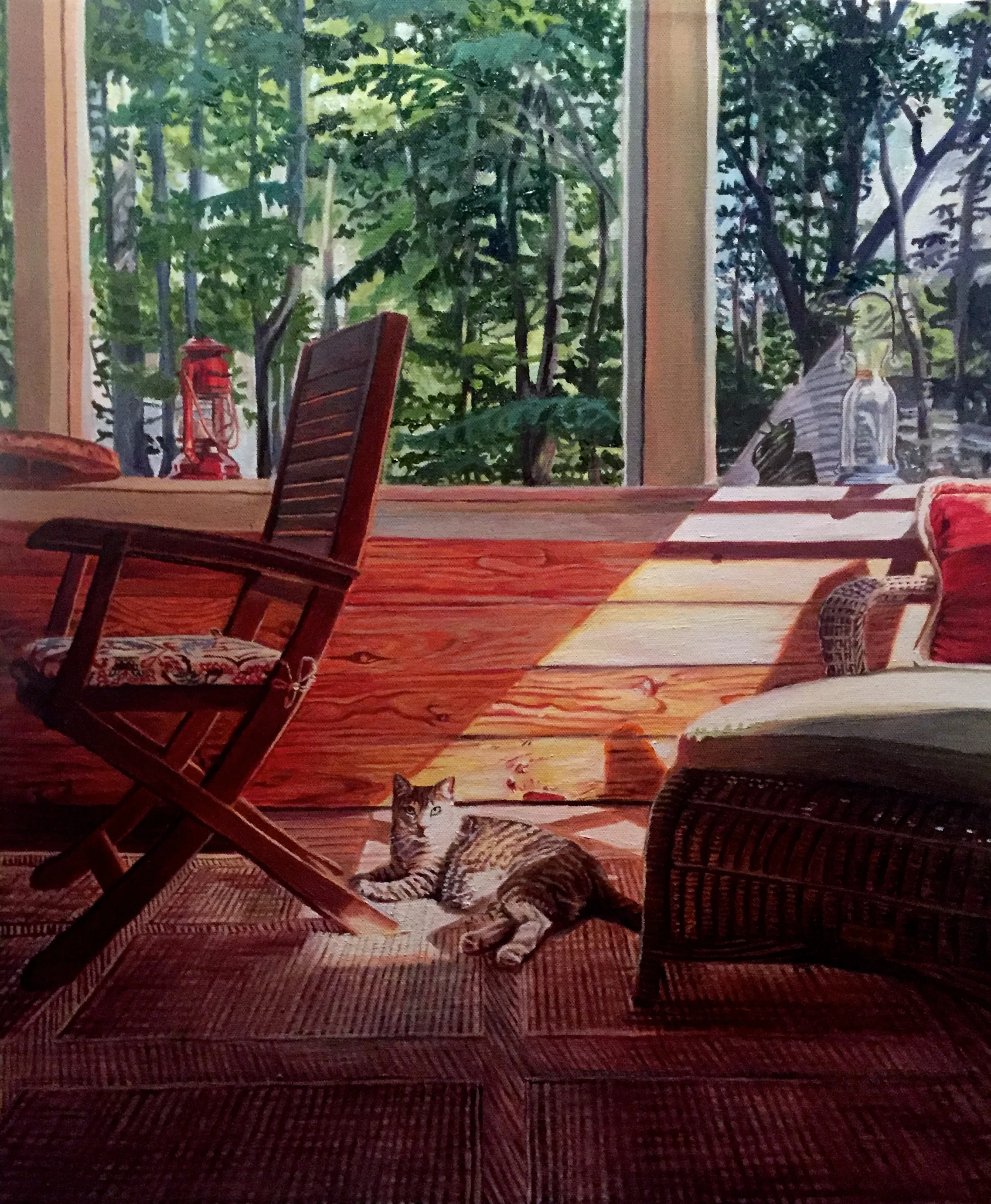 "Sunroom at the Salerno's" 20 by 24 inches, oil on canvas, SOLD