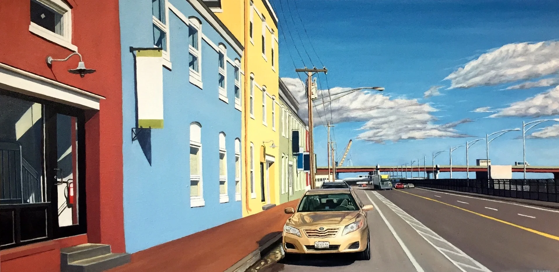 "Lower Commercial Street" 30 by 40 inches, oil on canvas, SOLD