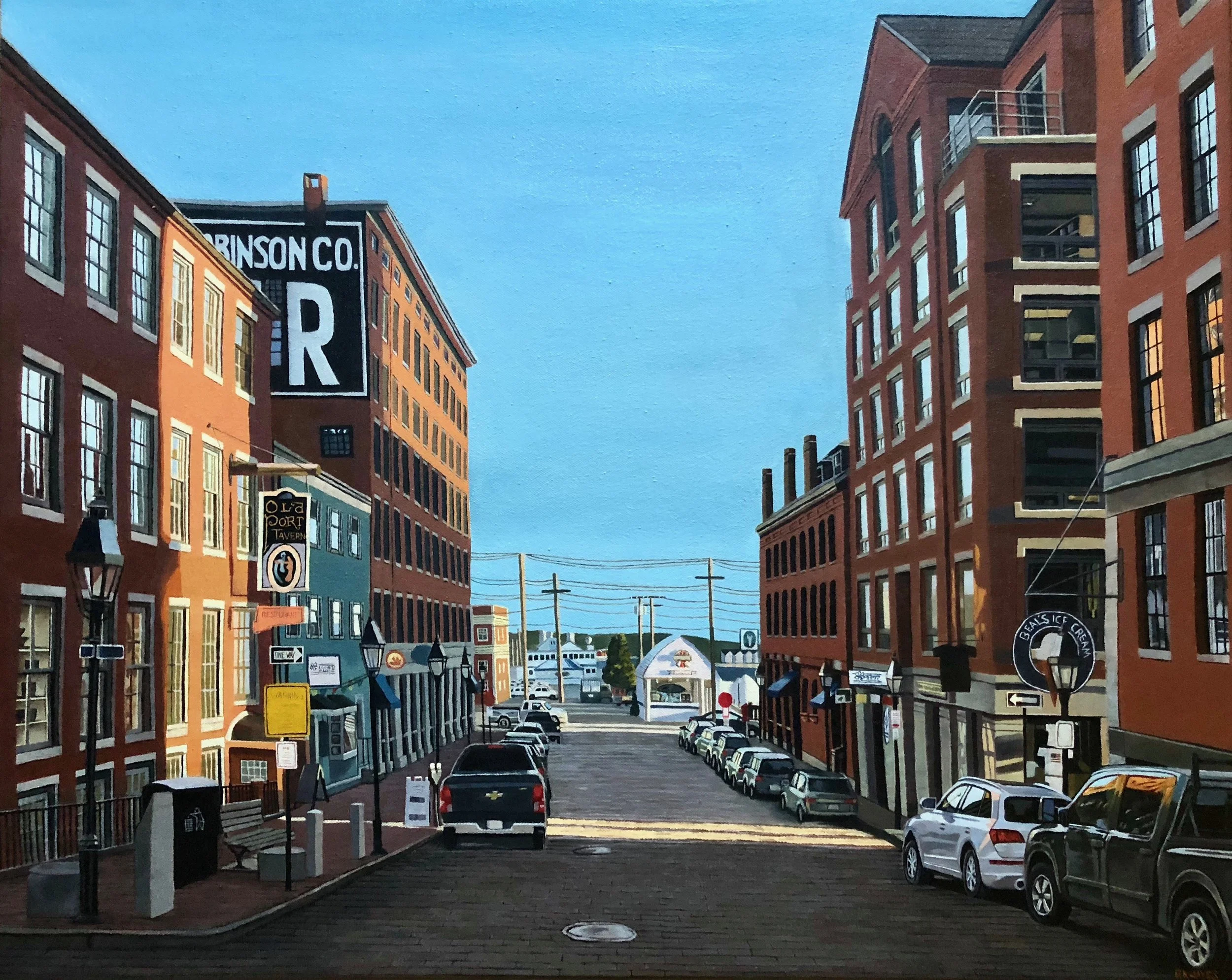 "Moulton Street" 22 by 25 inches, oil on canvas, @CBA