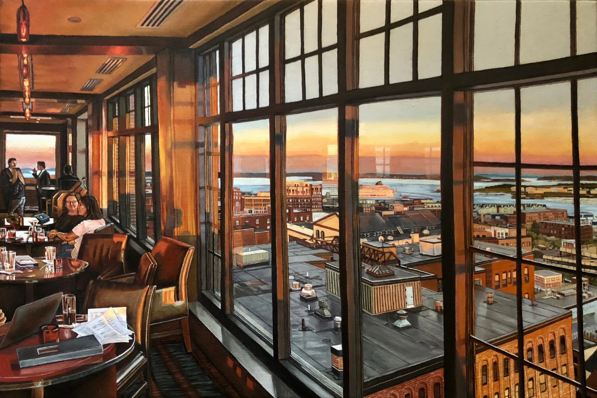 "Top of the East" 16 by 24 inches, SOLD