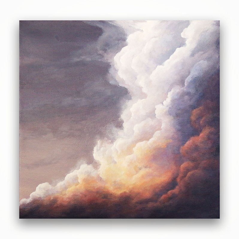 Sometimes you&rsquo;ve just gotta go full drama.  This moody 12&rdquo;x12&rdquo; took almost a month to paint..not because it wasn&rsquo;t cooperating but because I couldn&rsquo;t stop adding little details, warming up the glowing clouds in the cente