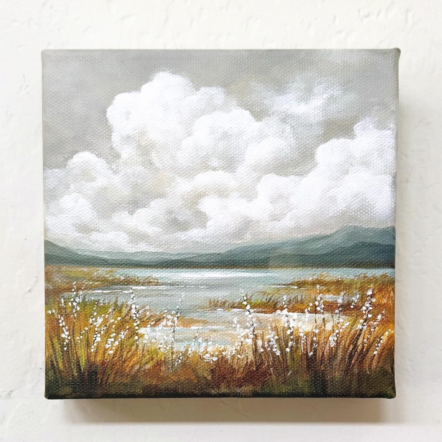 6&rdquo;x6&rdquo; mini coming soon ✨. Should I do a sliver of gold leaf on the horizon line?