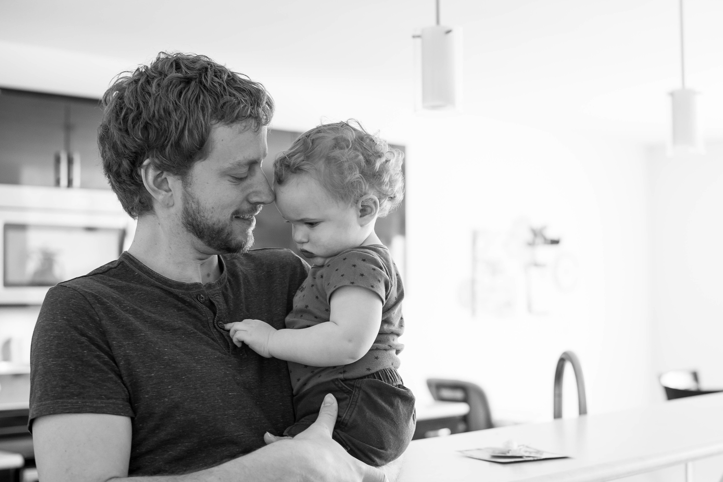 Like father, like son... especially when it comes to their curly blonde hair!