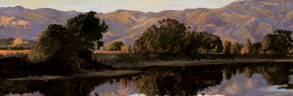 Devereau at Dusk, 12x36, oil on canvas, sold.