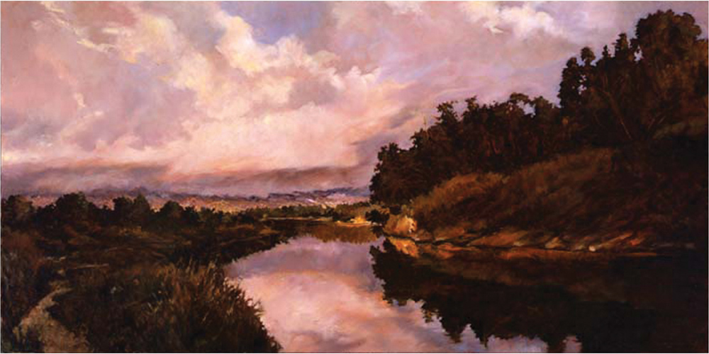 Thunderheads Over Goleta, 24x48, oil on canvas, sold.