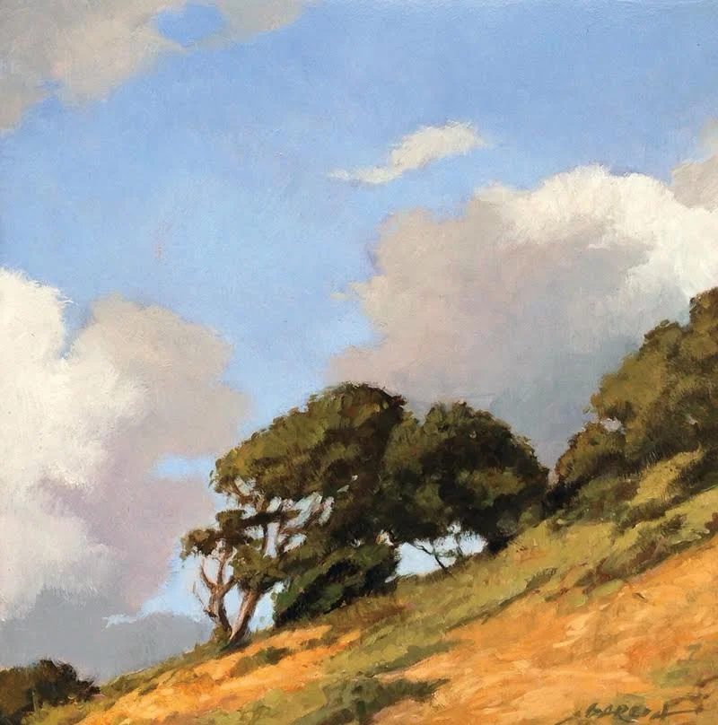 Off Jalama Road, 8 x 8, oil on board. Contact Waterhouse Gallery SOLD