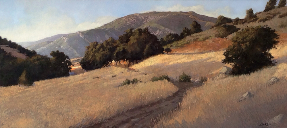Hiking on the Jesusita, size, oil on board. Contact the artist SOLD