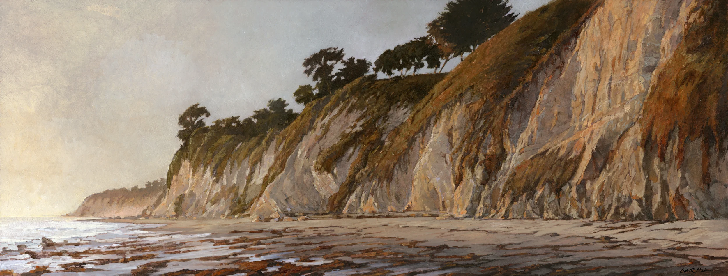 Kelp on Shoreline Beach 11x29, oil on board, available at Waterhouse Gallery