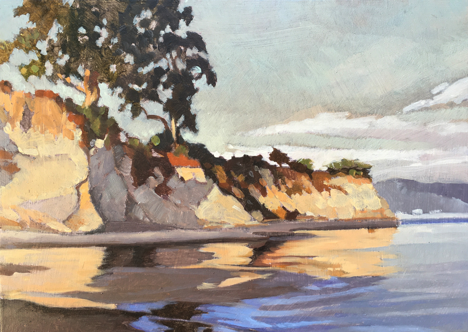Shoreline Tones 5x7, oil on board, available at artist studio SOLD