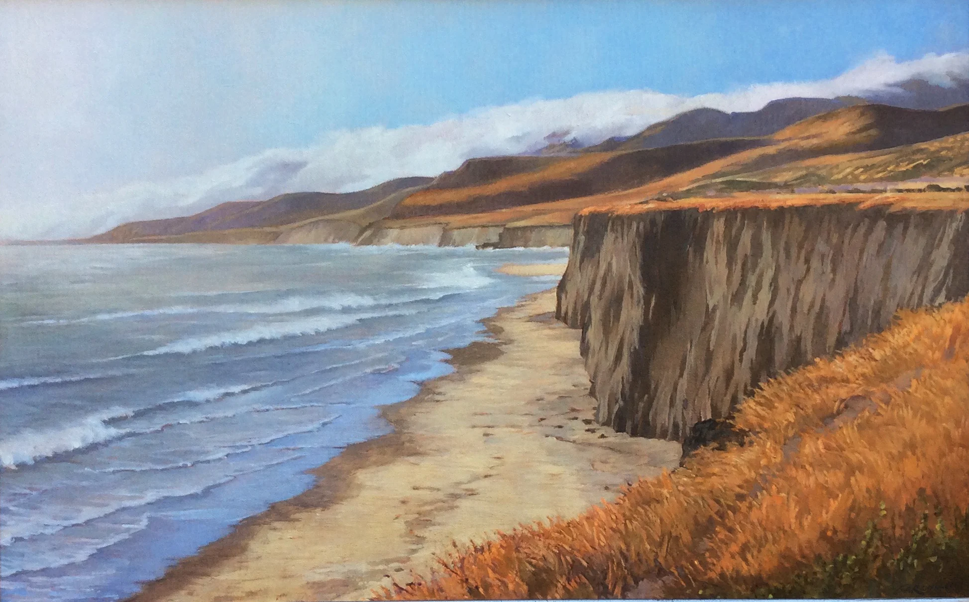Another Windy Day at Jalama, oil on canvas 18x29, contact artist's studio
