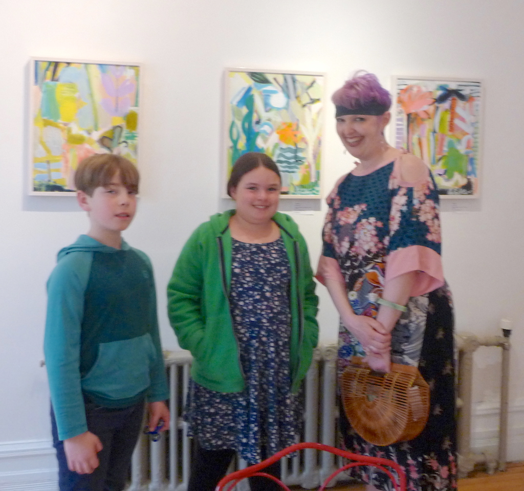 My dear pal with other dear pal’s kids. Artists need pals to attend vernissages and bring the champers for later.