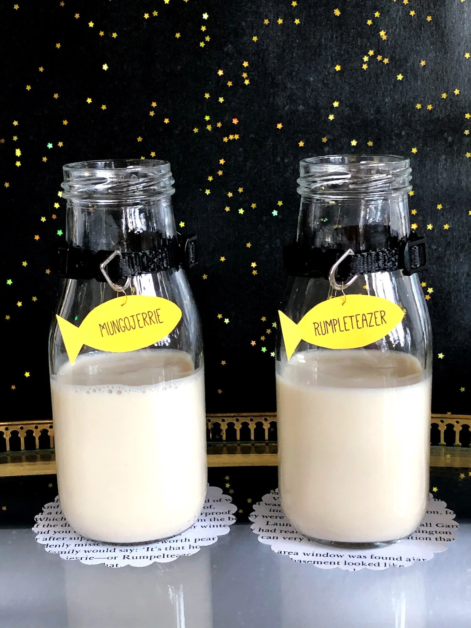 Cat Party Glass Milk Bottle Drink Charm_Design Organize Party.JPG