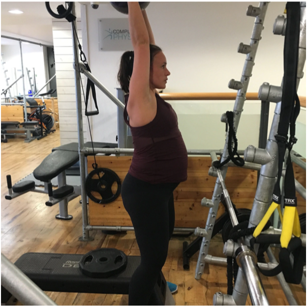 Jessica Salter gets a workout in... on her due date