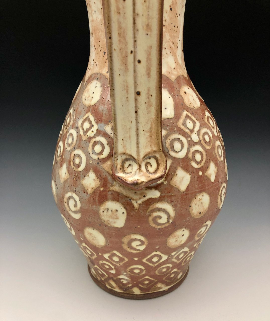 stoneware pitcher detail