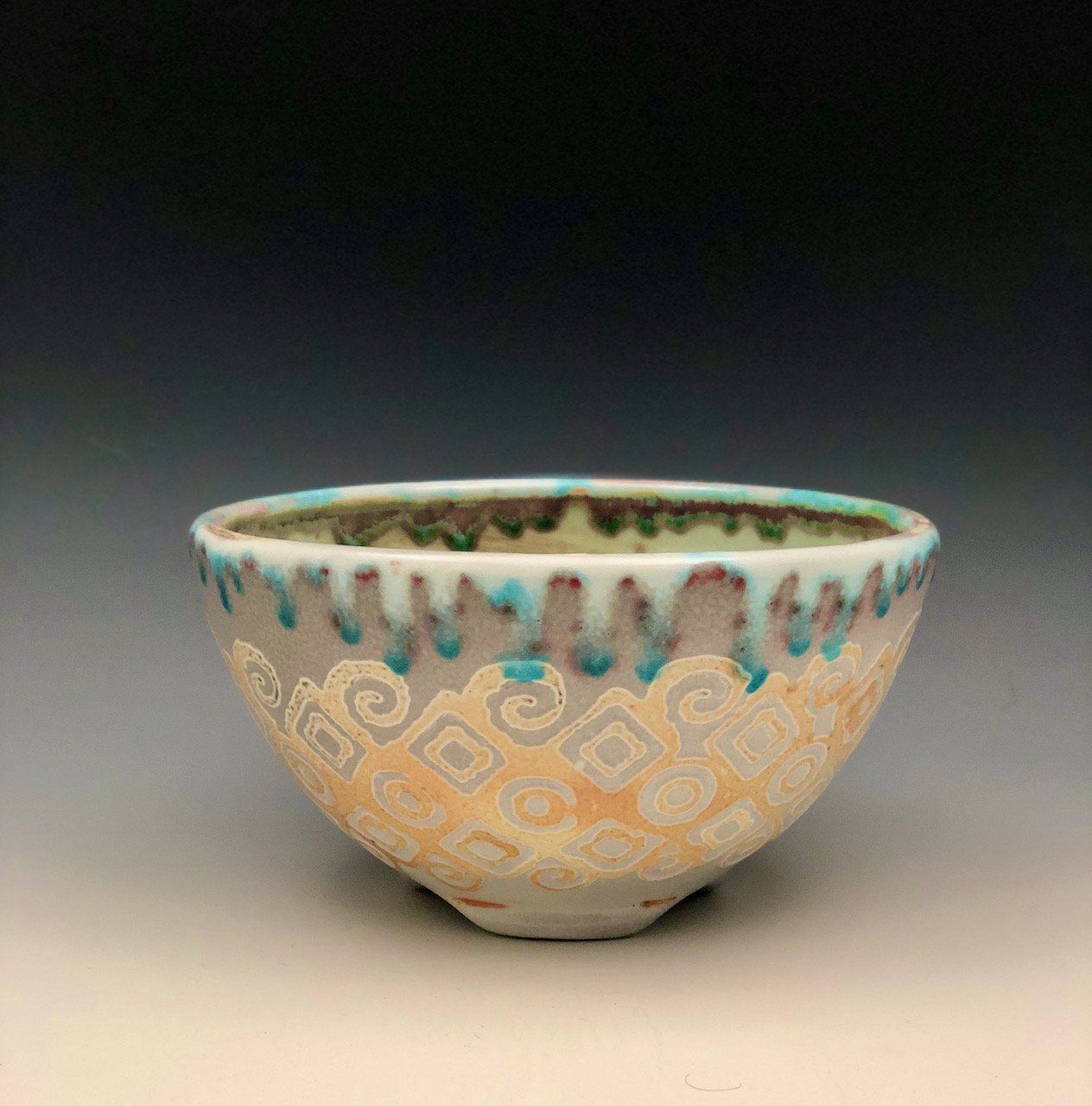 water etched porcelain ramen bowl